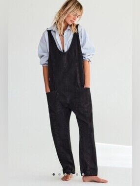 Free People • High Roller Jumpsuit in Mineral Black , size small
